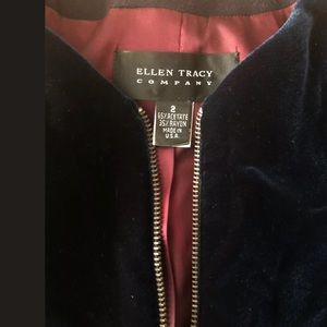 Ellen Tracy Jackets & Coats - navy blue ELLEN TRACY velvet blazer long work 2 Ellen Tracy Jackets & Coats - navy blue ELLEN TRACY velvet blazer long work 2